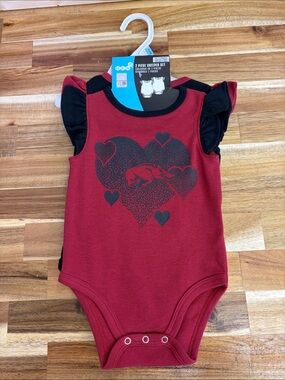 Arkansas Razorback Ruffle Sleeve- 2pk